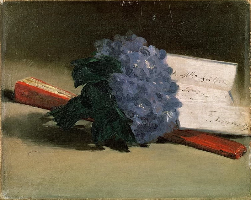  54-Édouard Manet, Bouquet di violette e ventaglio, 1882 